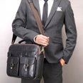 thumbnail image 6 of Men's Shoulder Bag Genuine Leather Men's Designer Bag Handbag for Men Briefcase Fit 14inch Laptop Messenger Bags Men's Business Bag, 6 of 6