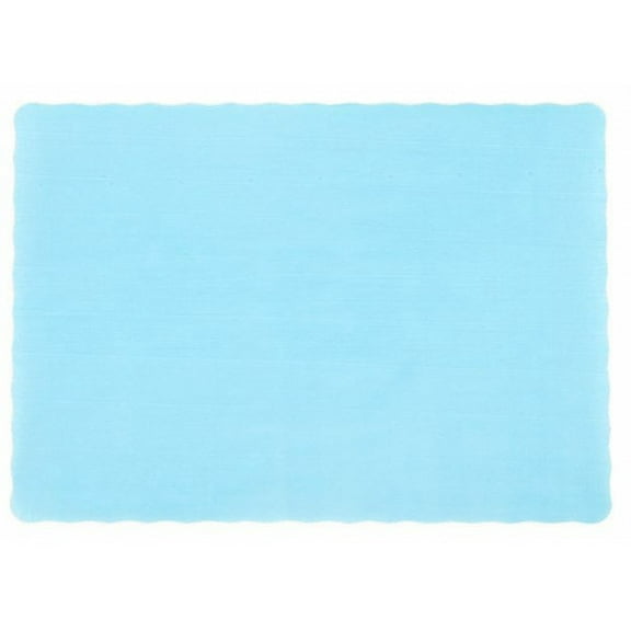 1000 Scalloped Edge Paper Placemats 10" X 14" Dinner Size 26 Colors - Light Blue
