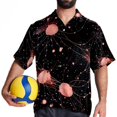 thumbnail image 4 of Cancer Constellation Men's Casual Printed Button Down Short Sleeve Spread Collar Beach Shirts for Summer, Unisex, 4 of 6