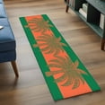 thumbnail image 3 of 2'x6' Rug Runners for Hallways Kitchen, Coconut Tree Non Slip Entryway Beside Floor Carpet Runner, Boho Tropical Orange Green Stripe Summer Washable Laundry Room Bedroom Throw Rugs Mat for Family Pet, 3 of 8