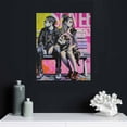 thumbnail image 5 of PIKWEEK Graffiti Street Art Banksy Canvas Wall Art for Living Room Decor 3 Pieces Little Couple Picture Print Pop Artwork Lovely Kitchen Wall Decor Abstract Artwork Home Decor Room Wall Pictures, 5 of 5