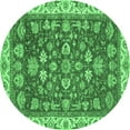 thumbnail image 1 of Ahgly Company Indoor Round Oriental Emerald Green Traditional Area Rugs, 3' Round, 1 of 4