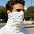 thumbnail image 3 of Camo Neck Gaiter for Sun Protection Cooling Face Mask Dust Shield Seamless Stretchable Bandana for Men and Women Outdoor Hiking Running Cycling Travel,White, 3 of 4