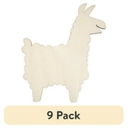 (9 pack) Hello Hobby Unfinished Wood Llama, Small Die-Cut Shape
