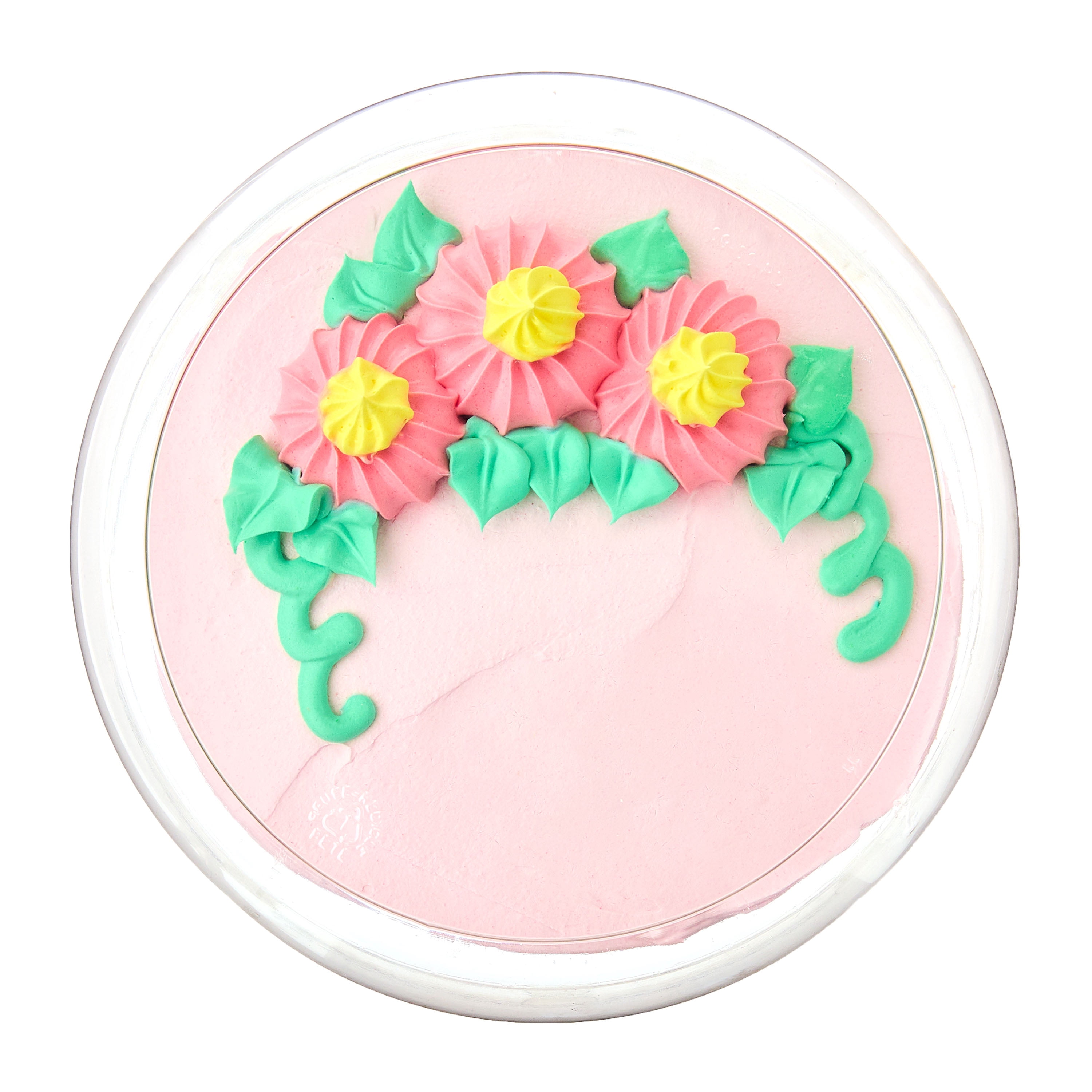 Freshness Guaranteed 7" White Cake with Pink Whipped Icing and Floral Details, 24.5 oz (Refrigerated)