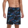 thumbnail image 2 of Kdxio Blue Sports Car Print Mens Sleep Shorts Bottoms Soft Comfy Pajama Wear Pants with Drawstring Pockets, 2 of 7