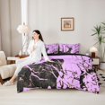 thumbnail image 4 of Castle Fairy Teens Wildlife Deer Branches 7-Piece Twin Bedding,Jungle Animal Bedding Comforter Set,Purple Black,Black Reversible, 4 of 7