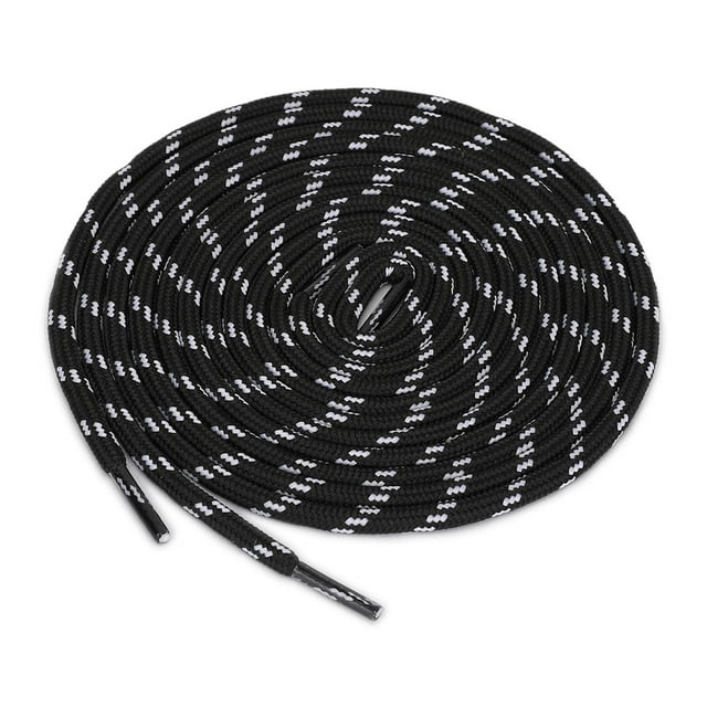 INSPIRE CHIC 3 Paires Lacets Ronds Antidérapants Résistants à l'Usure pour Bottes pour la Randonnée la Marche Chaussures d'Extérieur Noir Blanc 100cm / 39.37 Pieds