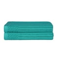 thumbnail image 3 of BNM Cotton Ribbed Checkered Bath Towels (Set of 2), Turquoise, 3 of 9
