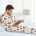 thumbnail image 6 of Cauagu funny cats celebrating Valentine's Day Print Men's Long-Sleeve Pajama Set,Soft Button-Front 2Pjs for Men Long Sleeve Men’s Sleepwear-Large, 6 of 7