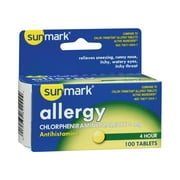 Sunmark 4 Hour Allergy Tablets, 4 mg, 100 Count