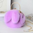 thumbnail image 3 of Bolso de conejo de peluche para mujer, estilo coreano, bonito y portátil, con clip para orejas de conejo, para otoño e invierno, 3 of 3