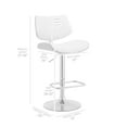 thumbnail image 4 of Armen Living Indoor Leland Adjustable Cream Faux Leather and Chrome Finish Bar Stool, 4 of 11