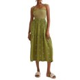 thumbnail image 2 of ZAXARRA Women Summer Dresses Spaghetti Strap Sundress Tie Up Smocked Maxi Dress Ruffle Tiered A Line Beach Dress, 2 of 9