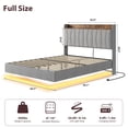 thumbnail image 2 of BeesClover Floating Bed Frame with Upholstered Storage Headboard, Platform Bed Frame with Charging Station & LED Lights, Linen Fabric, No Box Spring Needed, Easy Assembly, 2 of 7