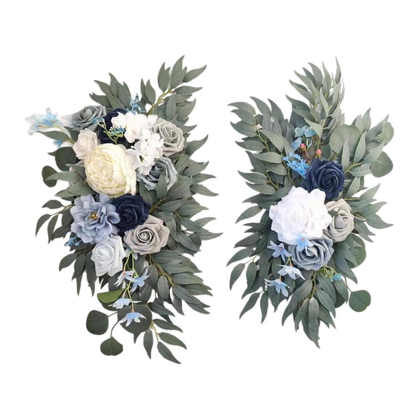 Guirnalda floral Strade Fareast Limited para arco de boda y decoración de puerta azul