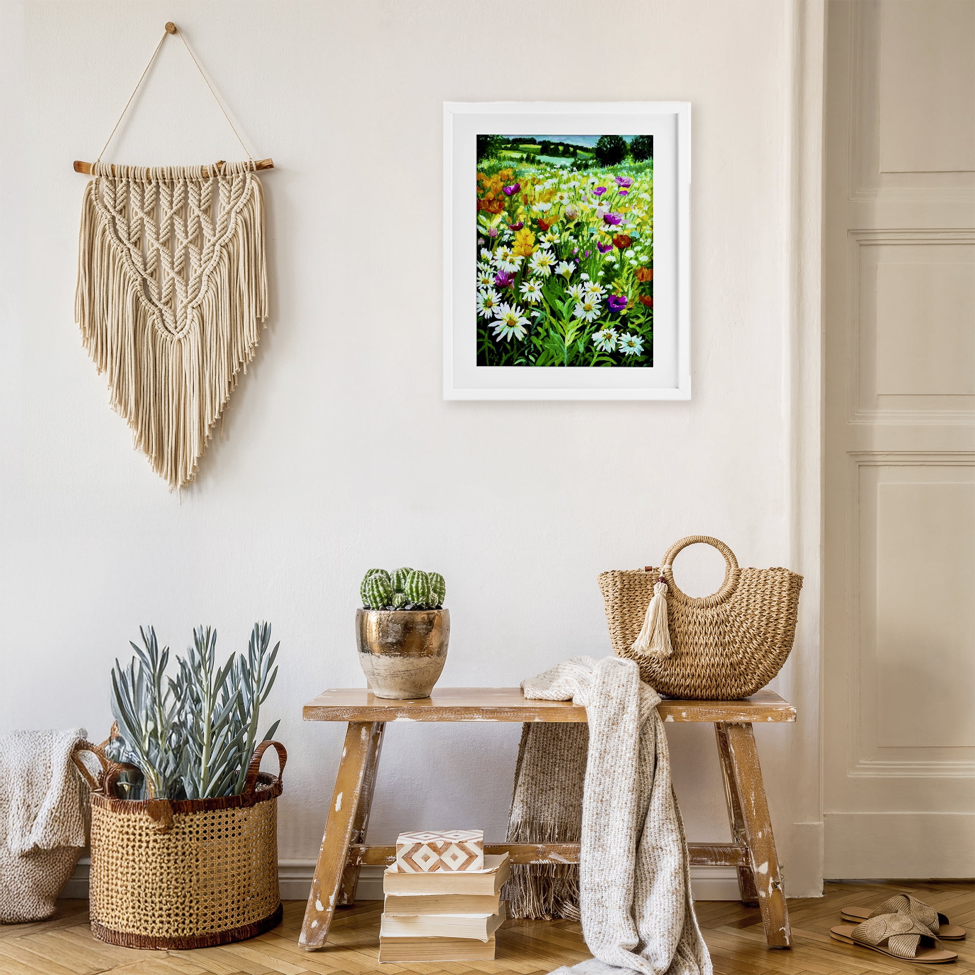 Stupell Industries Hillside Fusion Meadow White Framed Print Under Glass, design by Lee Ann Zirbes