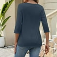 thumbnail image 4 of Womens 2026 Spring Tunic Tops Casual Long Sleeve Pleated Tunic Blouse Dressy Tshirt, 4 of 4