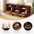 thumbnail image 3 of Uforic Wicker TV Console for Screens up to 65 inches, Contemporary Boho TV Cabinet with 3 Shelves, 3 of 5