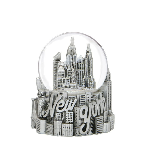 Mini Silver New York City Skyline Snow Globe