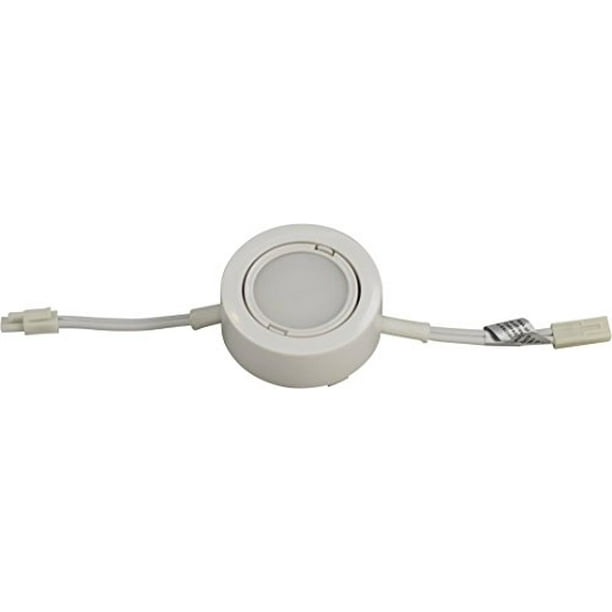 Professional Grade 1 White Plastic Cover Led Puck Light Cool 6 000k Under Cabinet And Furniture 120v 110v Dimmable Line Voltage Com 1 White Plastic Cover Led Puck Light, Dimmable Led Puck Lights 120v