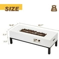 thumbnail image 5 of ECOTOUGE 42" Patio Propane Fire Pit Table, 50,000 BTU Rectangle Concrete Fire Table with Shelves, Waterproof Cover, Auto-Ignition, Free Lava Rocks, Tank Holder is Not Included, White, 5 of 15
