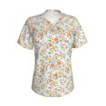 thumbnail image 2 of Uemuo Floral1 Printed Women's Classic V-Neck T-Shirt - Soft, Breathable, Moisture-Wicking, Perfect for Casual, Office, Travel, and Everyday Wear-Medium, 2 of 5