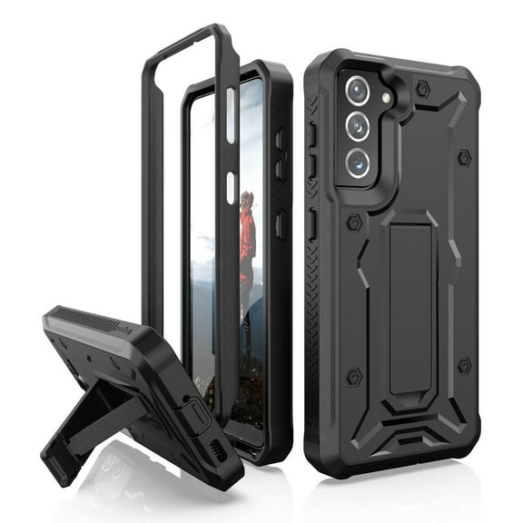 CaseBorne ArmadilloTek V Case for Samsung [Galaxy S22 5G] with Kickstand Full-Body Multi-Layer Rugged - Black