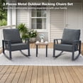 thumbnail image 3 of COMLAX FIELD Outdoor Rocking Chairs Set, 3-Piece Patio Furniture Set with Thick Cushions, Outdoor Conversation Bistro Set, 3 of 8