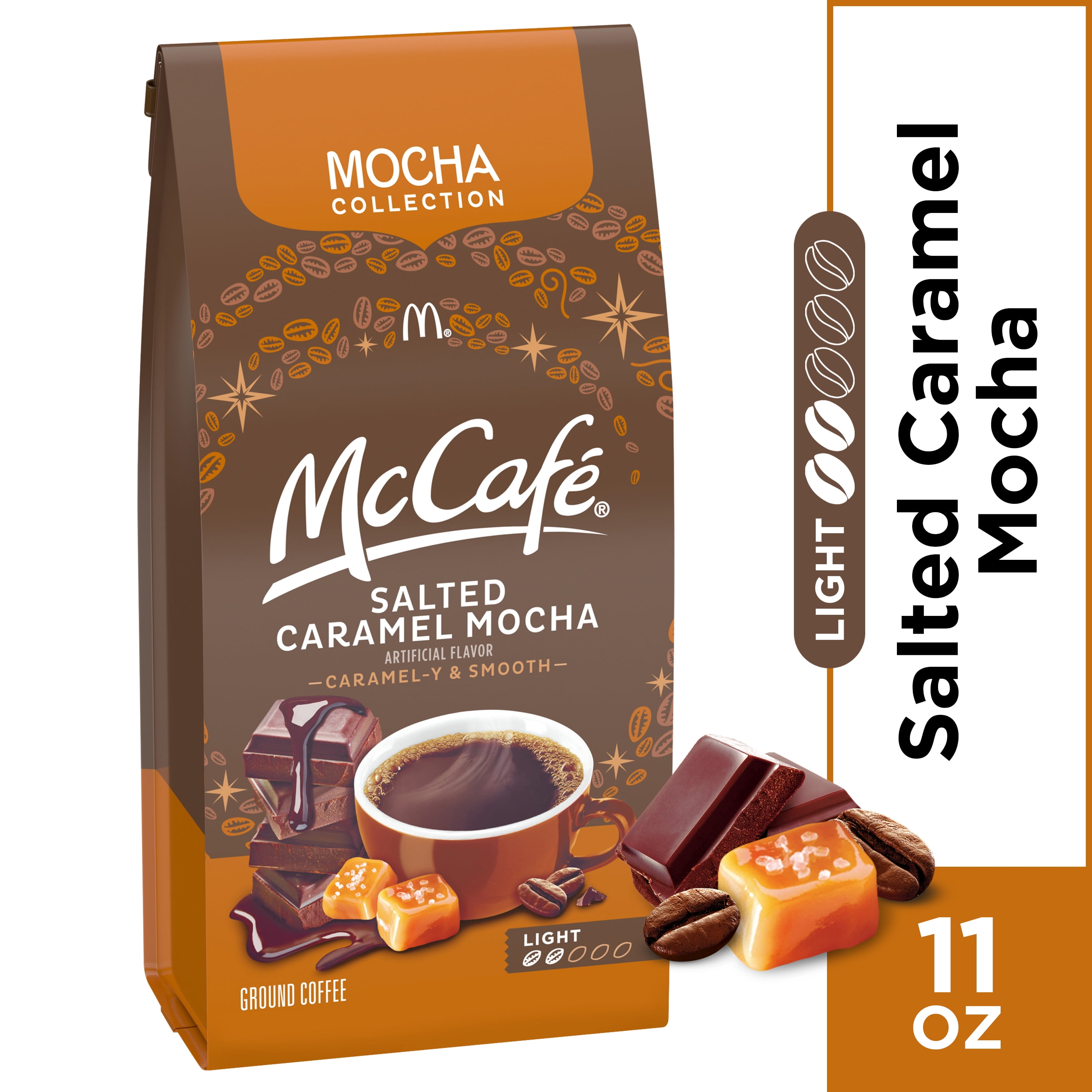 McCafe Mocha Magic Salted Caramel Mocha Ground Coffee, 11 oz Bag