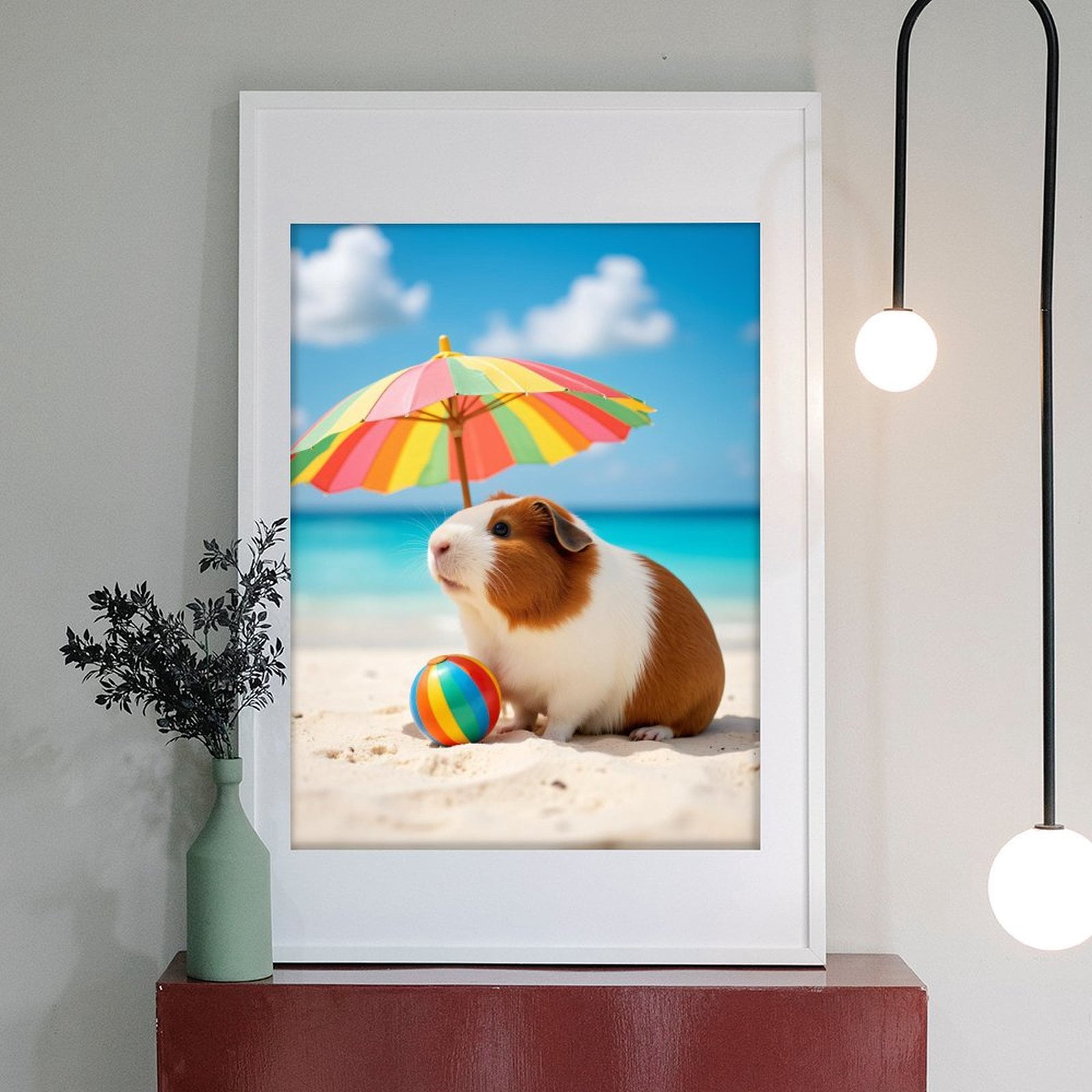 Diamond Art Kits for Adults - 5d Guinea Pig Beach Umbrella Ball Diamond Painting for Adults, Diamond Art for Adults Beginners, Diamond Painting Kits for Adults for Home Wall Decor