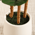 thumbnail image 5 of DR.Planzen 5ft Artificial Fiddle Leaf Fig Tree with White Planter,Tall Faux Ficus Tree with Natural Wood Trunk for Home Office Living Room Decor, 5 of 6
