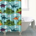 thumbnail image 4 of Light Blue Dinosaur Landscape Pattern Shower Curtain 84"x72" ,Bathroom Decorative Shower Curtains Set with 12 Hooks,Modern Waterproof Washable Shower Curtain, 4 of 6