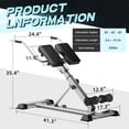 thumbnail image 4 of Soges Roman Chair Back Extension Machine, Hyperextension Bench for Hamstring, Glute and Lower Back, Adjustable and Foldable workout weight bench Exercise Fitness Equipment for Home Gym,Silver, 4 of 10