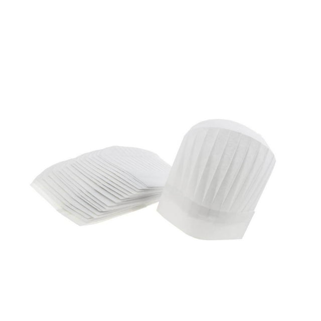 facefd 20x Disposable Chef Hat Cook Cap Baker Food Serving White Round 9 Inch