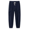 thumbnail image 4 of Rrxhxhs Cargo Pants for Men Solid Color Corduroy Drawstring Elastic Waist Loose Casual Joggers with Multi Pockets,L, 4 of 8