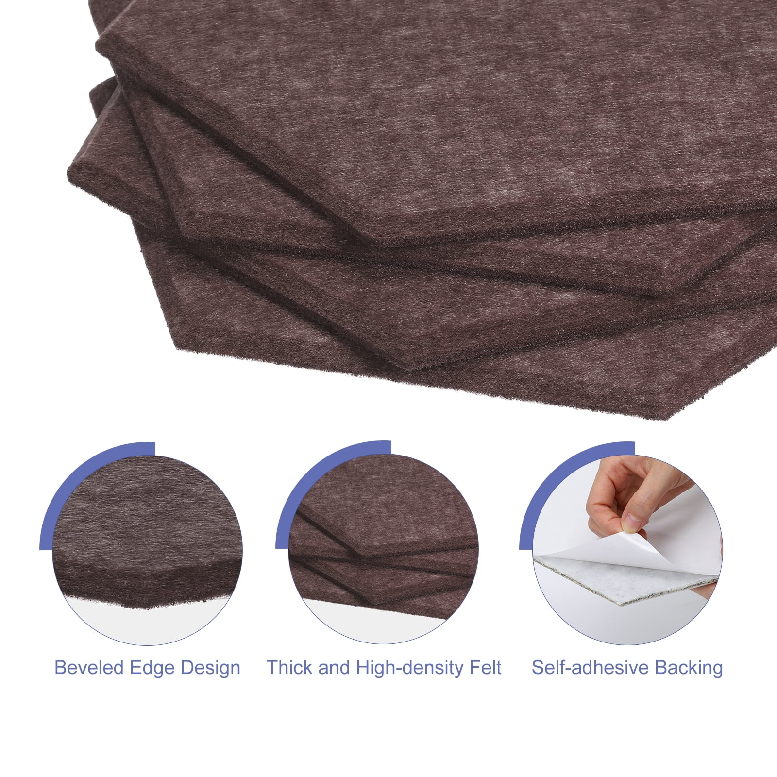 Hexagon Acoustic Panels B1 Fireproof Soundproof Foam Panels with 30 Push Pins(Deep Coffee)