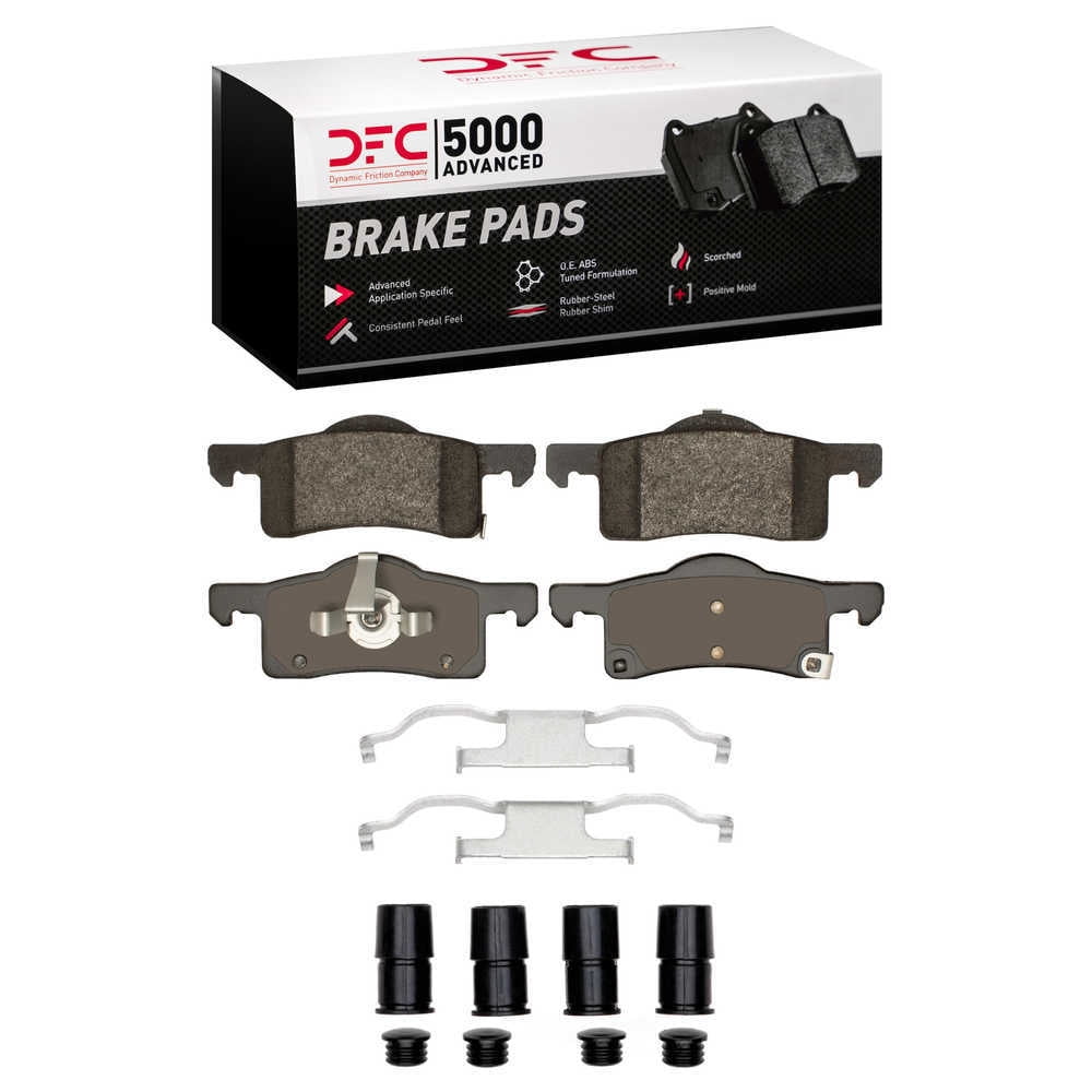 Dynamic Friction Company 1551-0935-01 DFC 5000 Advanced Brake Pads - Semi Metallic and Hardware Kit