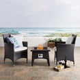 thumbnail image 1 of Modway Convene Ensemble de 3 Pcs pour Patio Extérieur avec Foyer en Espresso Blanc, 1 of 9