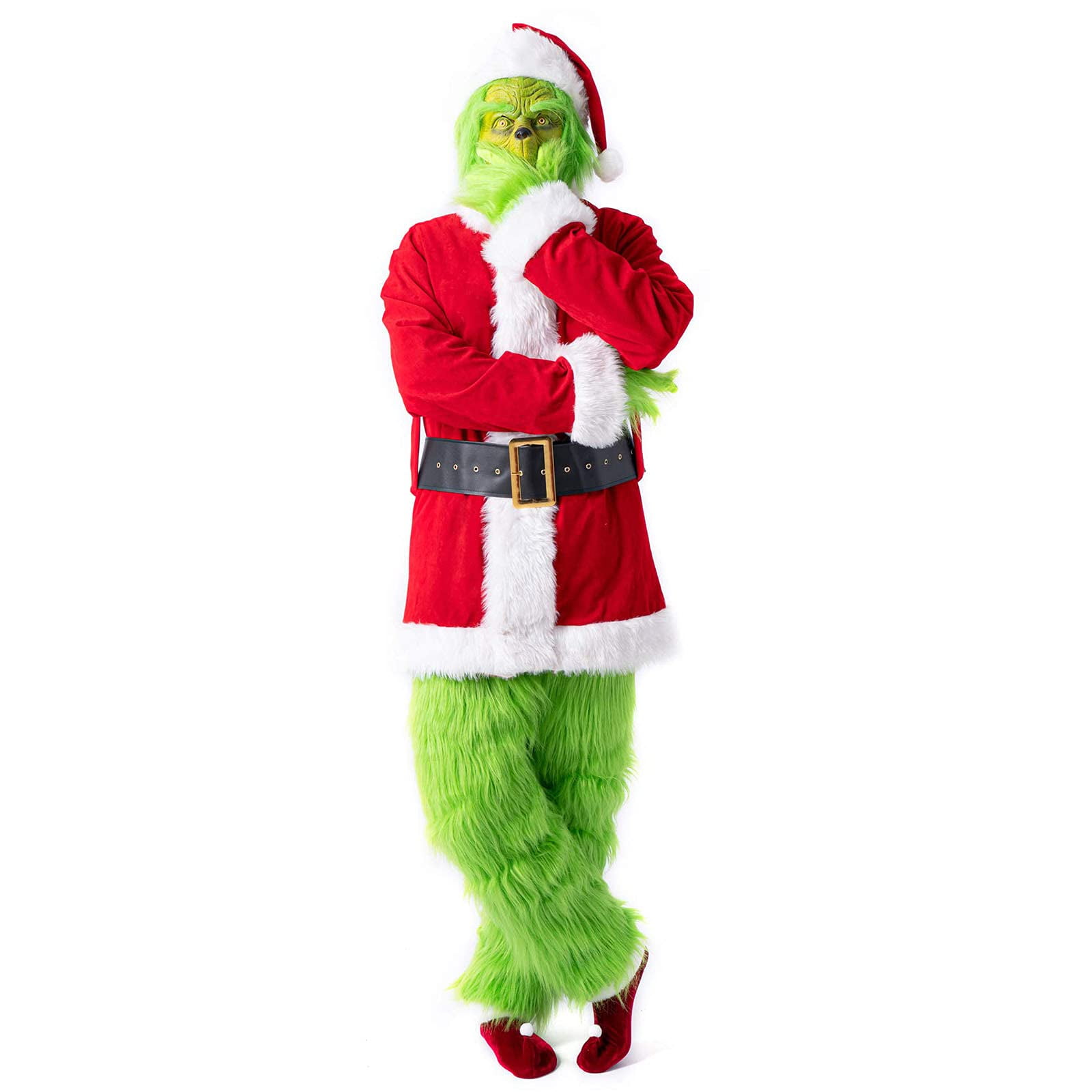 Laptop Learning good Christmas Grinch Santa Costume Deluxe with Mask Hat, Halloween Xmas Funny  Cosplay Costume Props Suit - Walmart.com