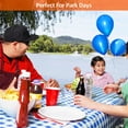 thumbnail image 2 of Picnic Table and Bench Tablecloth Covers, Set of 3, KENOBEE Flannel Backed Elastic Edge Waterproof Wipeable Plastic Cover Vinyl Tablecloths for Home Furnishings Indoor Outdoor Patio, Blue and White, 2 of 8