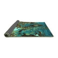 thumbnail image 2 of Ahgly Company Indoor Square Oriental Turquoise Blue Industrial Area Rugs, 3' Square, 2 of 4