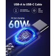 thumbnail image 2 of Cable USB a USB-C ohbox de carga rápida de 60 W, paquete de 2, 1,8 m, 2 of 8