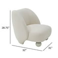thumbnail image 5 of Reno Loy 31 Inch Accent Chair, White Polyester, Modern Round Legs, 5 of 6