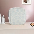 thumbnail image 5 of Unique Bargains 1 Pc Stylish Square Hearts Makeup Bag for Travel Blue Polyester, 5 of 6