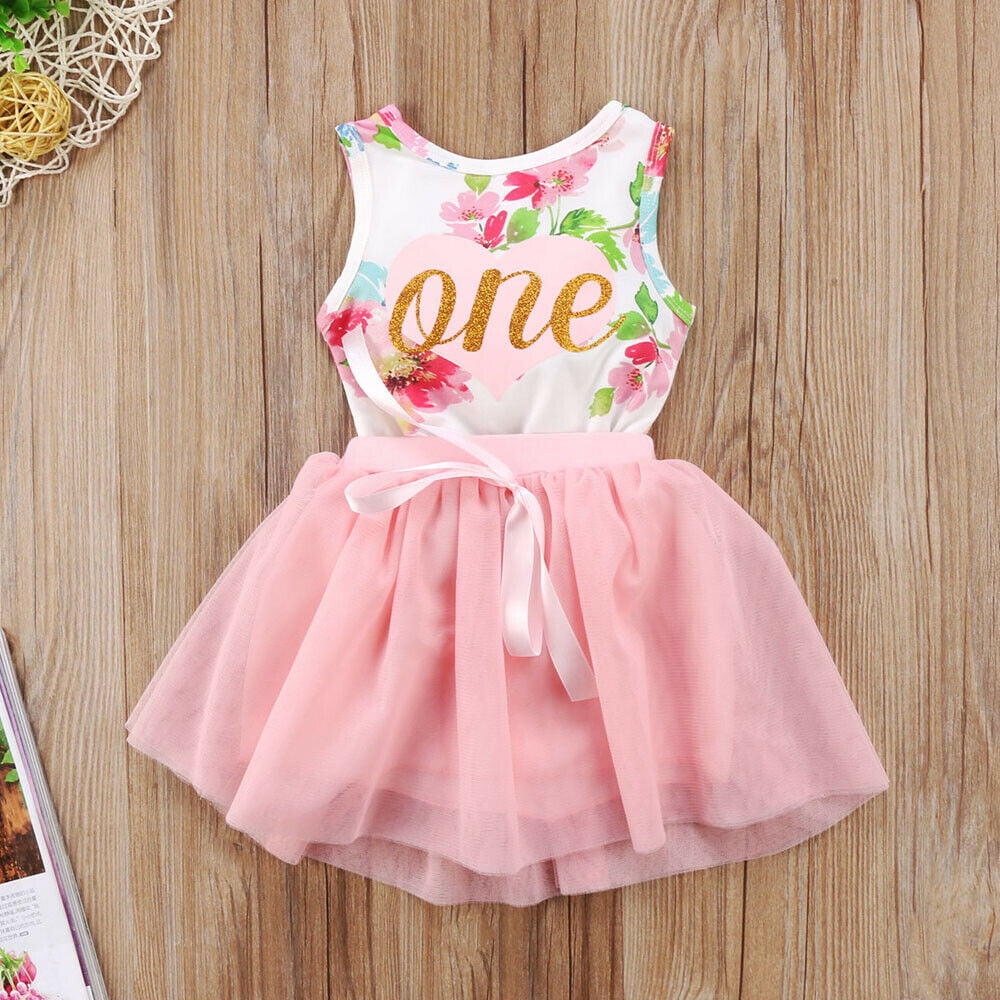 Pink Minnie White Dot 1st Baby Dress Romper Pink Skirt Jumpsuit NB-12M 