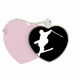 thumbnail image 1 of El deporte de esqui esqui negro silueta de la Junta Bolsa de viaje Mirror maquillaje corazón rosa, 1 of 4