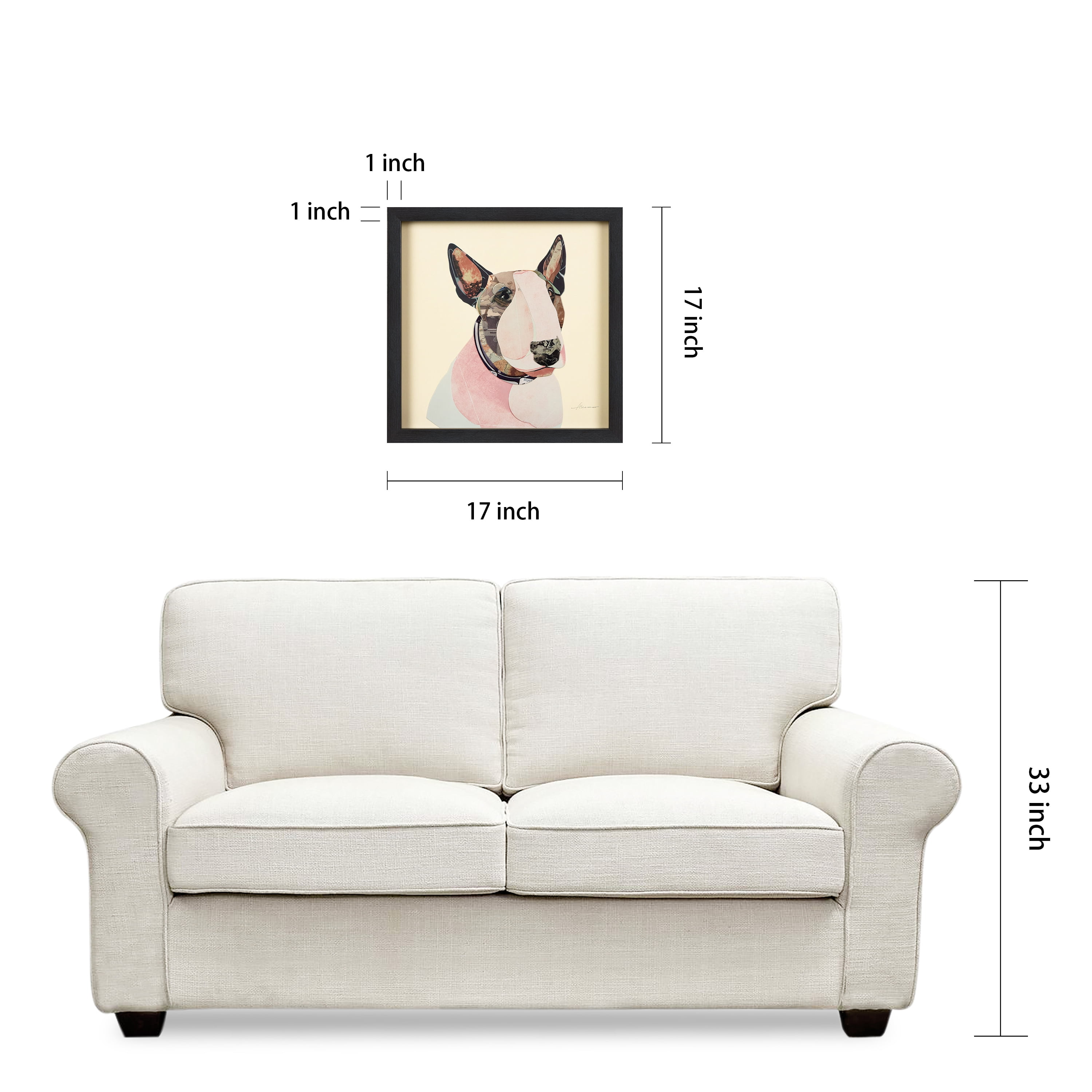 Empire Art Direct American Bull Terrier Dimensional Collage Framed Graphic Art Under Glass Wall Art, 17" x 17" x 1.4", Ready to Hang