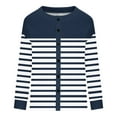 thumbnail image 5 of Women's Button Down Cardigan Sweaters Long Sleeve Graphic Printed Soft Cotton Casual Fall Spring Outerwear (2XL, Navy 02), 5 of 5