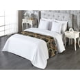 thumbnail image 3 of Vintage Bed Runner, Retro Fashion Themed Chain Look Circles and Leopard Print Motifs, Decorative Accent Bedding Scarf for Hotels Homes & Guest Rooms, Queen, Pale Brown Mustard and Black, by Ambesonne, 3 of 3